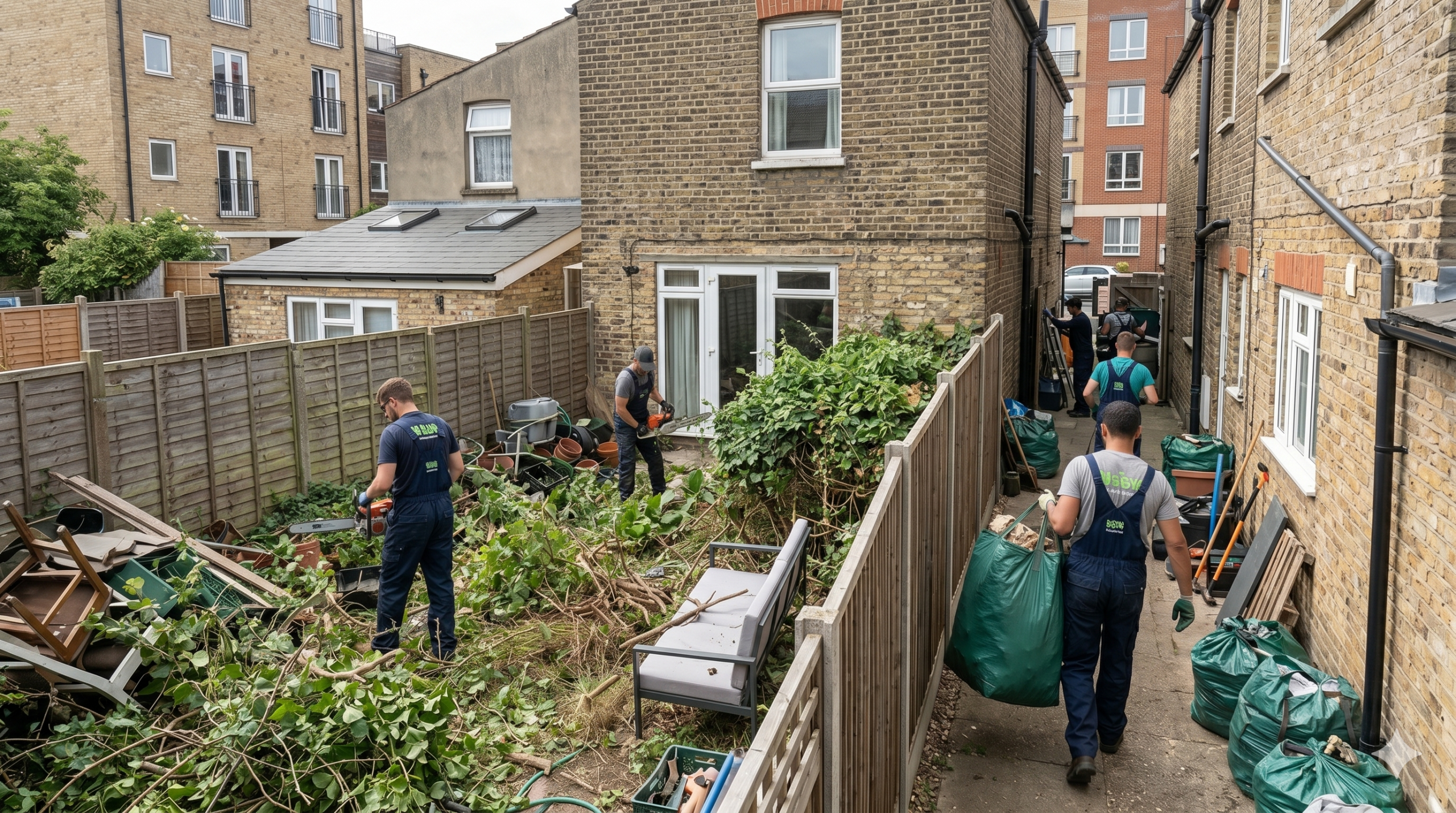 local gardeners clearing a garden